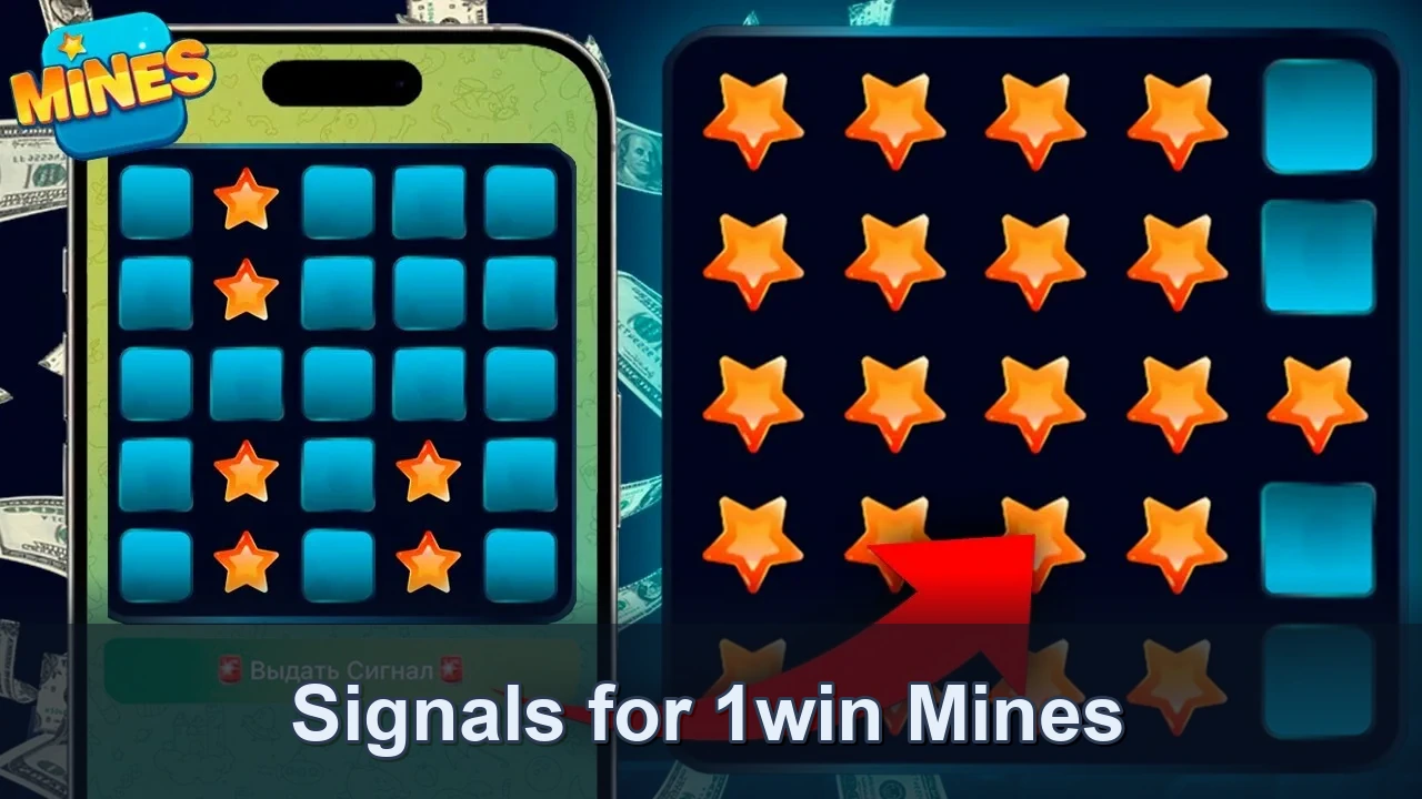 Vista del juego Mines en 1win