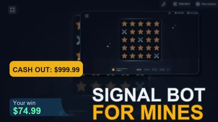 Mines signal bot preview in Telegram