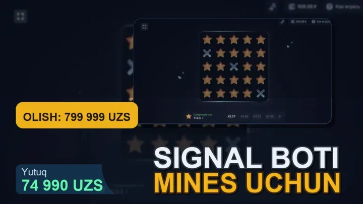 Telegramdagi Mines signal boti skrinshoti